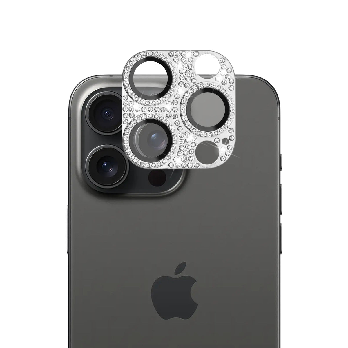 For Apple iPhone 16 Pro Max (6.9") Camera Lens Full Tempered Glass With Diamond Bling Glitter Rhinestone Lens Protective Case Cover
