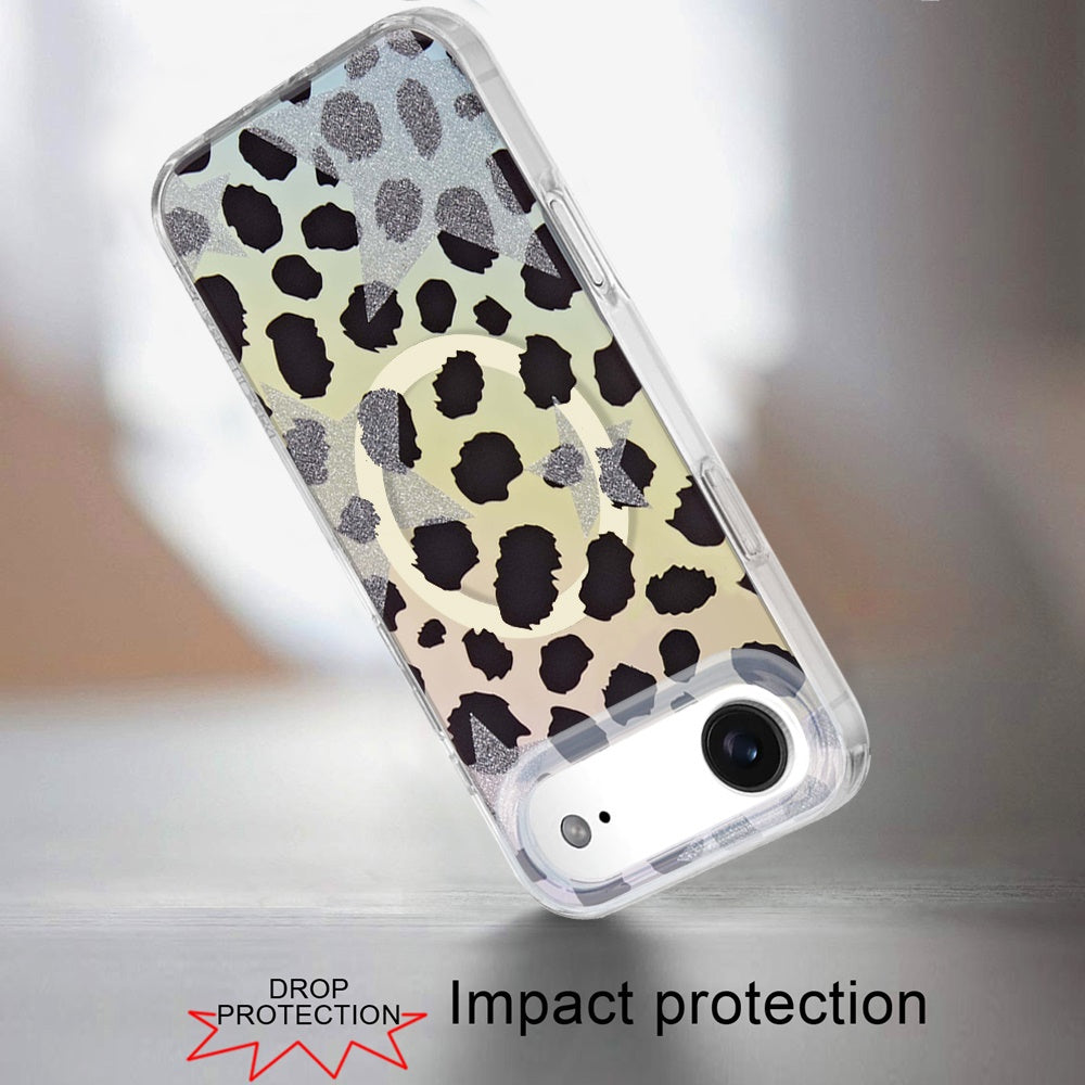 For Apple iPhone 17 AIR Stylish Pattern Fashion IMD Printed Design TPU Double Layer Slim Shockproof with Magnetic Back Case Cover Colorful Leopard