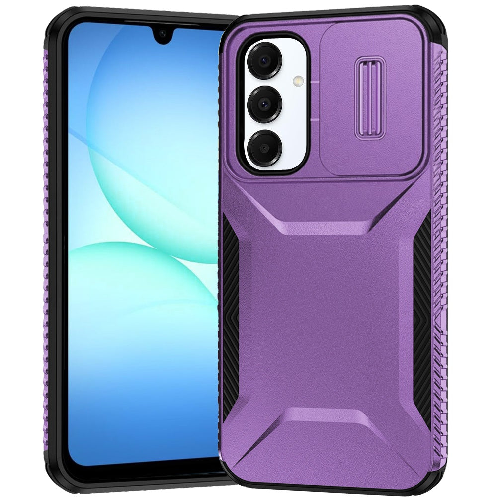 For Samsung Galaxy A17 5G Slim Fit Shockproof Hybrid with Slide Camera Window Covering, Rugged Tpu Silicone Hard PC Bumper Case Cover
