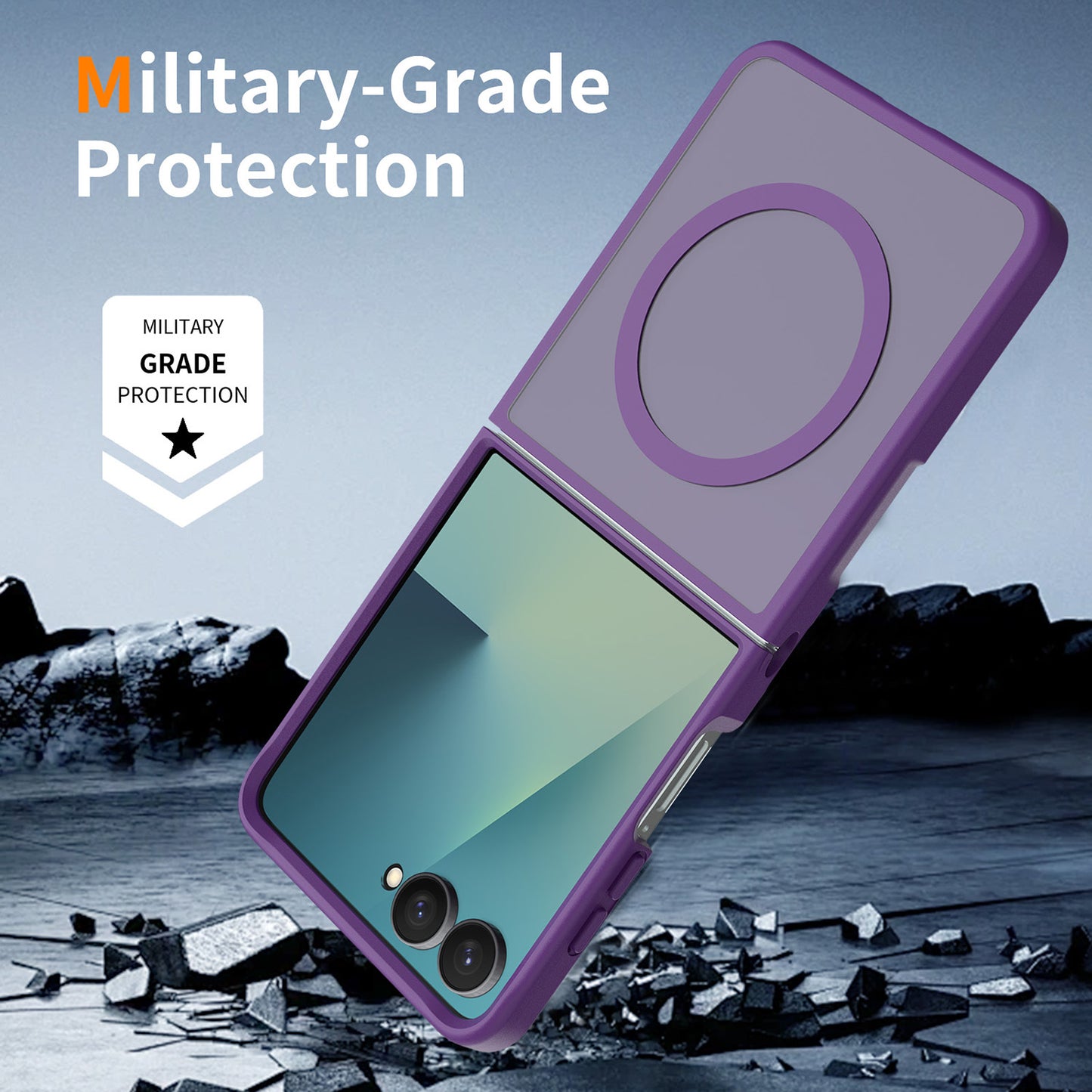 Phone Case for Samsung Galaxy Z Flip 8 Magnetic Matte Hybrid Shockproof Smooth Grip Durable Camera Protection Anti-Slip Soft Touch TPU Armor Cover