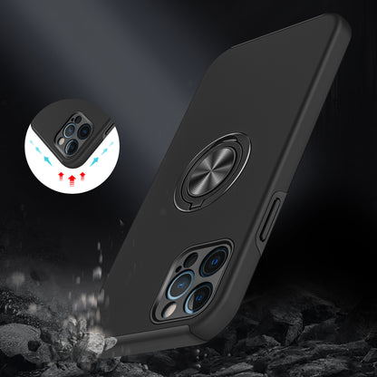 For Apple iPhone 11 Hybrid 360 Degree Rotatable Metal Invisible Ring Stand Holder Slim Fit Magnetic Car Mount Shockproof Case Cover