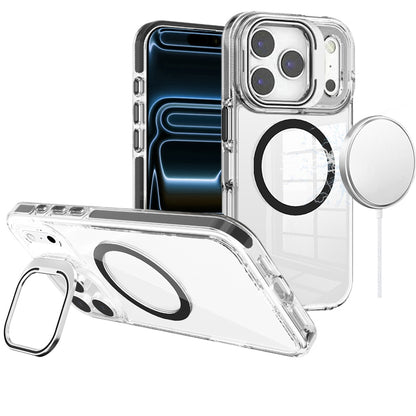 Phone Case for Apple iPhone 17 Pro Magnetic Transparent Tough Hybrid Camera Guard Stand Shockproof Color Edge Rugged Grip Durable Cover Black