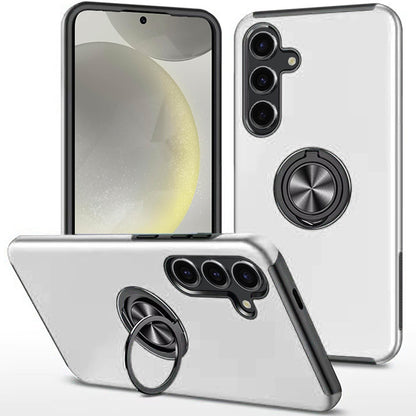 For Samsung Galaxy S25 /S24 Hybrid 360 Degree Rotatable Metal Invisible Ring Stand Holder Slim Fit Magnetic Car Mount Shockproof Case Cover