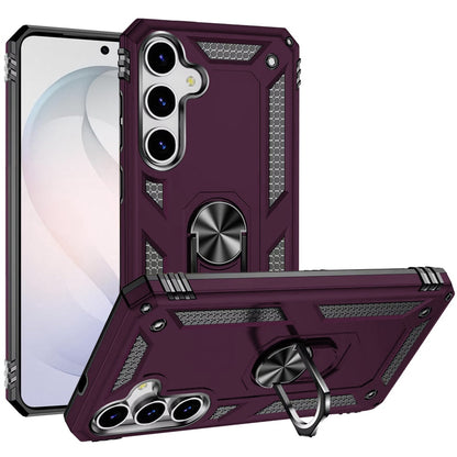 Phone Case for Samsung Galaxy S26 Rotatable Ring Stand Shockproof Hybrid Armor Anti Slip Heavy Duty Fit Magnetic Car Mount Durable Grip Cover Purple
