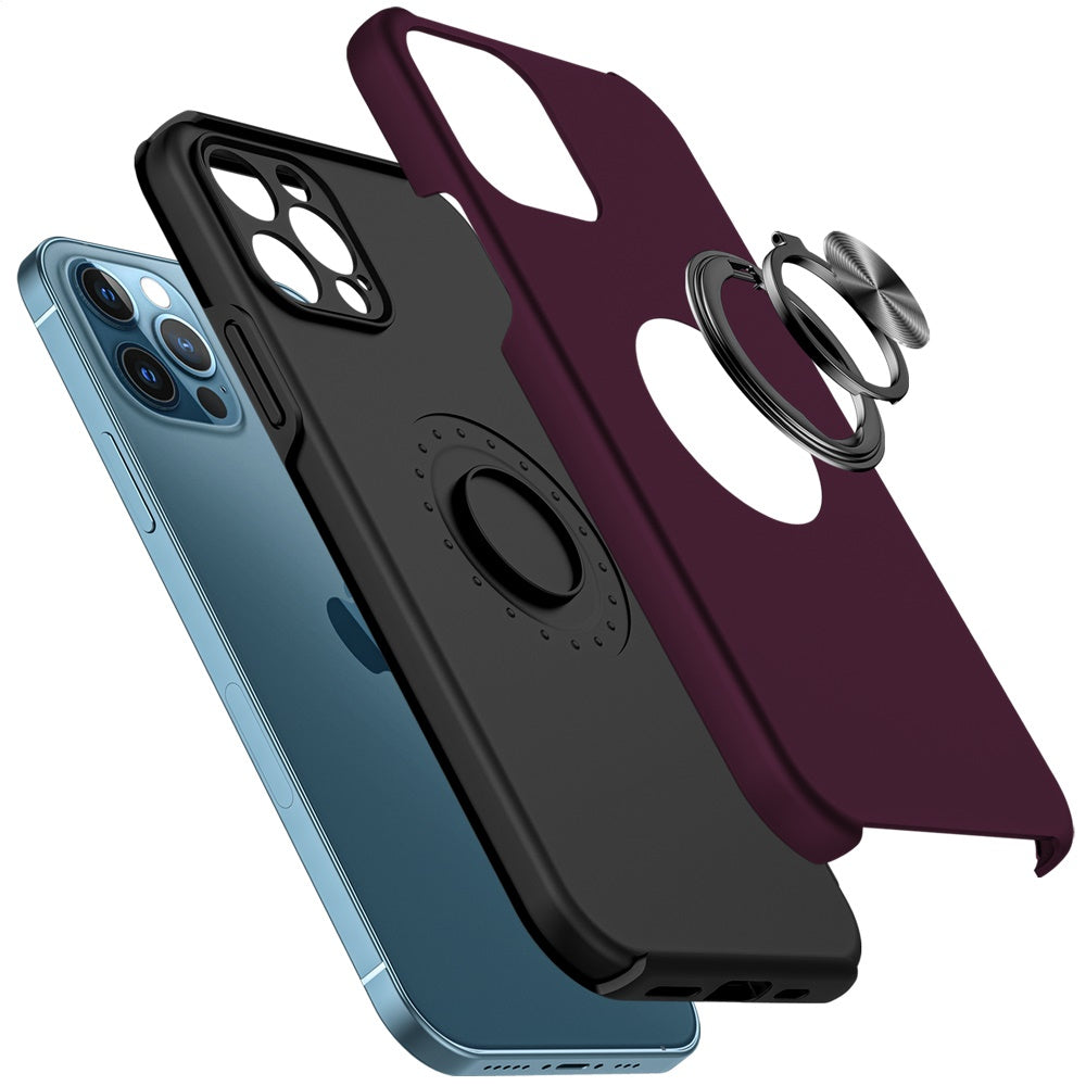 Phone Case for Apple iPhone 14 Pro Max Invisible Ring Stand Shockproof Anti Slip Durable Grip Protective Hybrid Fit Magnetic Car Mount Holder Cover Purple
