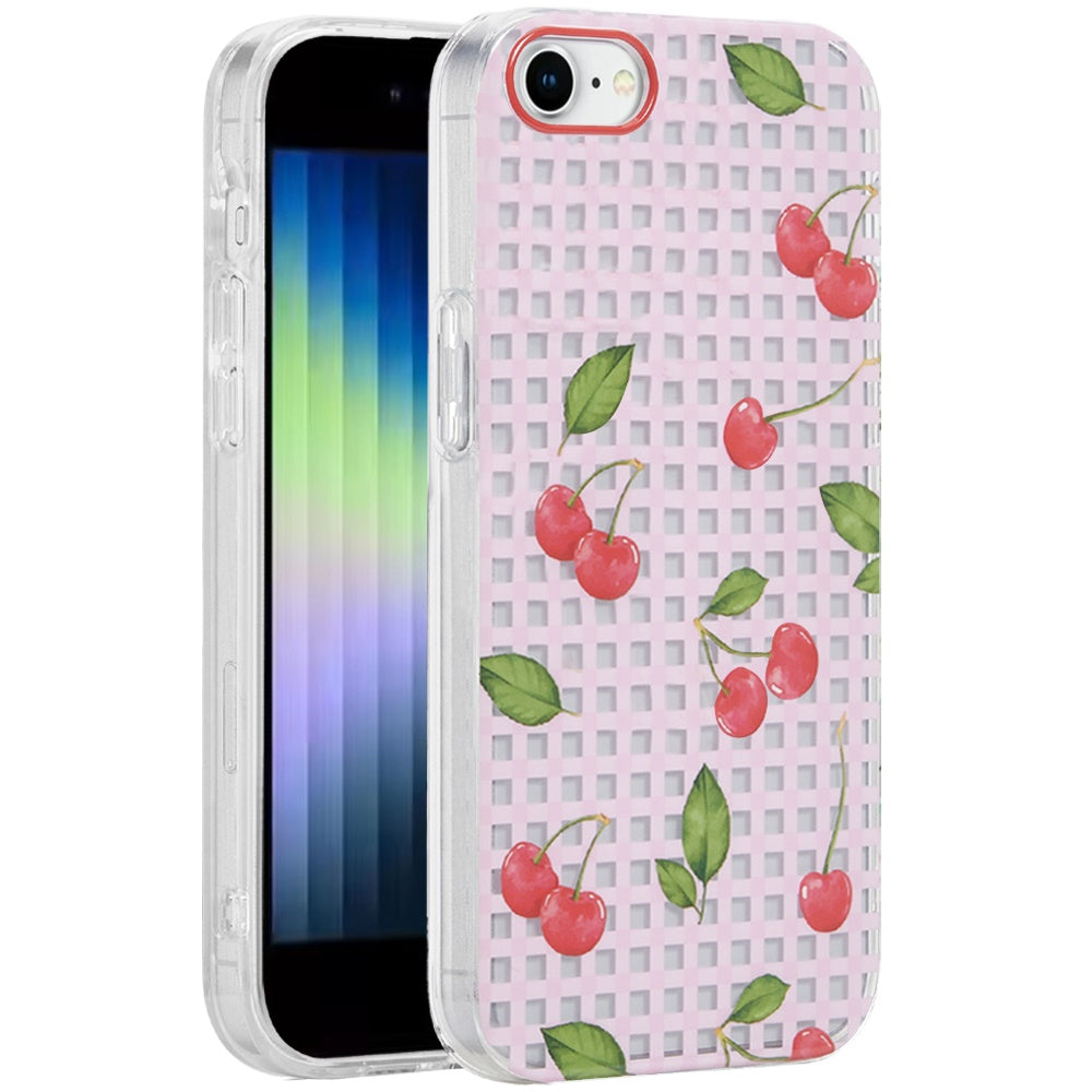 For Apple iPhone SE 3 (2022) SE/8/7 Fashion Layer Design Slim IMD TPU Protective, Shockproof Hybrid Stylish Durable Hard PC Case Cover