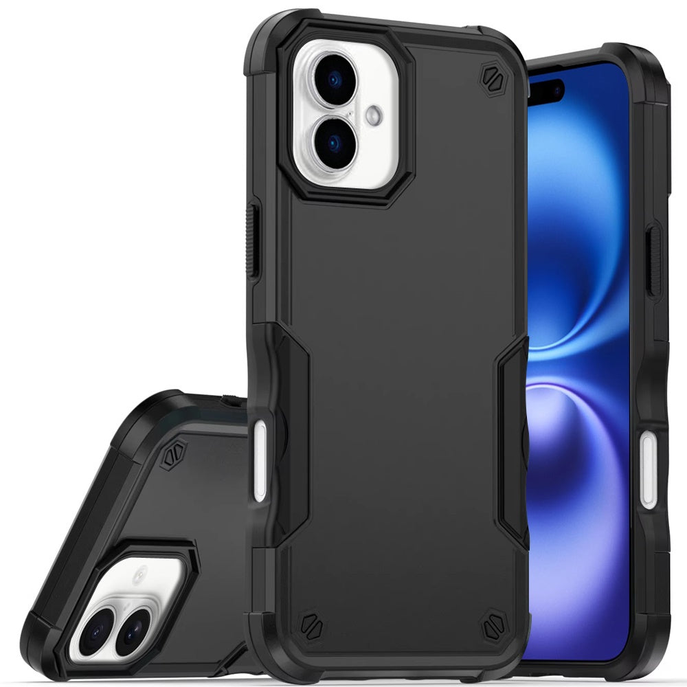 For Apple iPhone 17 (6.3") Slim Tough Shockproof Hybrid Heavy Duty 2in1 Dual Layer TPU Bumper Rugged Rubber Defend Armor Case Cover