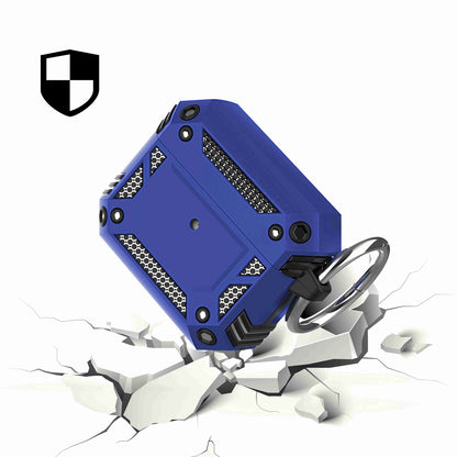 For Airpods Pro 3 (2025) Heavy Duty Hybrid 2 in 1 Shockproof Full Protective Hard PC+Soft Rubber Silicone Skin with Keychain Case Cover