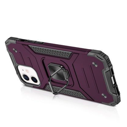 Phone Case for Apple iPhone 12 /12 Pro Magnetic Car Mount Hybrid Ring Stand Shockproof Rugged Grip Armor Heavy Duty Protective TPU Durable Cover Purple