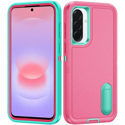 Phone Case for Samsung Galaxy A37 3in1 Tough Rugged Kickstand Shockproof Armor Grip Heavy Duty Drop Resistant Protective Hybrid Cover