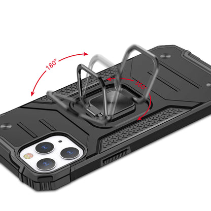 For Apple iPhone 16 Plus (6.7") Armor Hybrid with Ring Holder Kickstand Shockproof Heavy-Duty Durable Rugged Dual Layer Case Cover