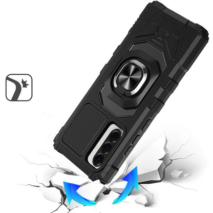 For Samsung Galaxy A57 Hybrid Dual Layer with 360° Rotate Magnetic Ring Stand Holder Kickstand TPU Rugged PC Shockproof Case Cover