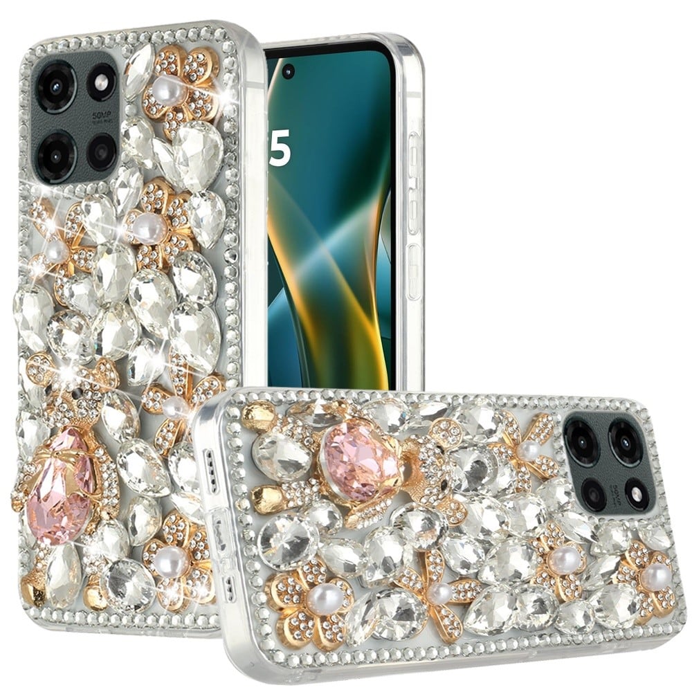 For Motorola Moto G Stylus 5G 2026 /2025 Bling Crystal 3D Full Diamonds Luxury Sparkle Rhinestone Hybrid Protective Case Cover Crystal Exquisite Garden