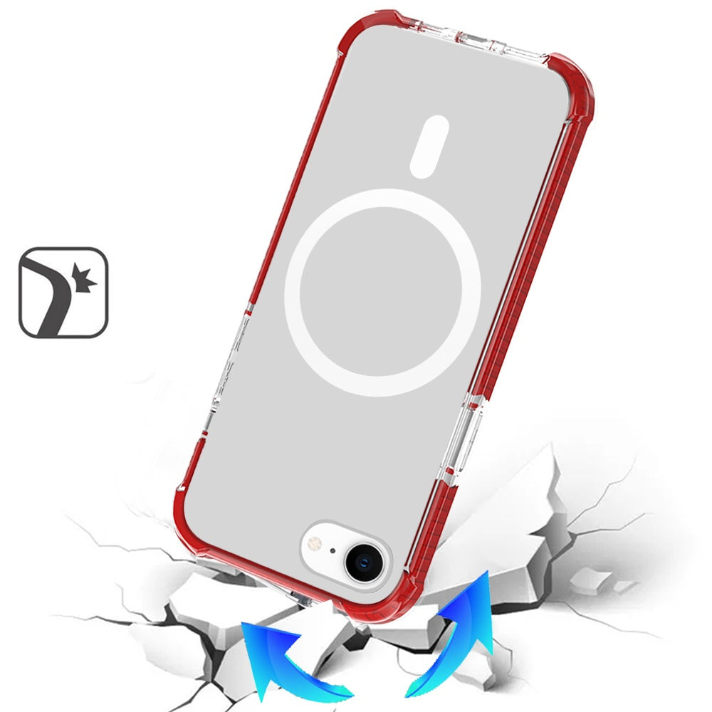 Magnetic Acrylic Case Transparent Back, Rugged Colorful Frame, Shockproof Hybrid, MagSafe Compatible
