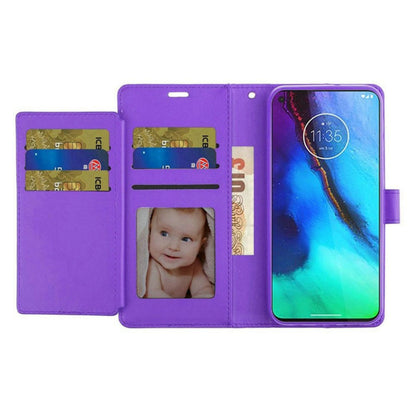 Phone Case for Apple iPhone 15 Wallet Credit Card Holder Leather Grip Shockproof Hybrid Protective Style Durable Flip Pouch Cover Dark Purple
