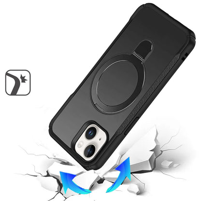 Phone Case for iPhone 15 Magnetic Ring Stand Matte Finish Shockproof Grip Slim Armor Heavy Duty TPU Protective Hybrid Cover