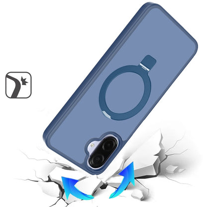 Phone Case for Samsung Galaxy A08 4G, A07 5G, A07 4G Magnetic Ring Stand Full Rotation Matte Shockproof Grip Anti Slip Durable Camera Protection Hybrid Cover