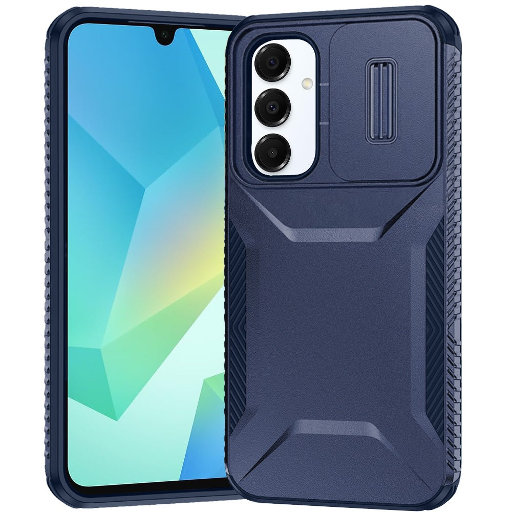 For Samsung Galaxy A16 5G Slim Fit Shockproof Hybrid with Slide Camera Window Covering, Rugged Tpu Silicone Hard PC Bumper Case Cover