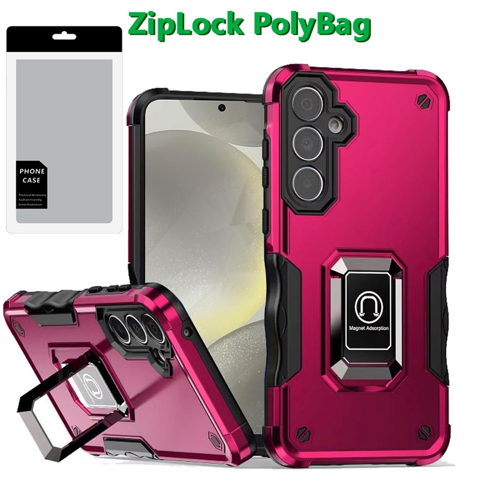 Hybrid Stand Magnetic Ring Holder Kickstand Heavy Duty Rugged Drop Silicone & Hard PC Shockproof