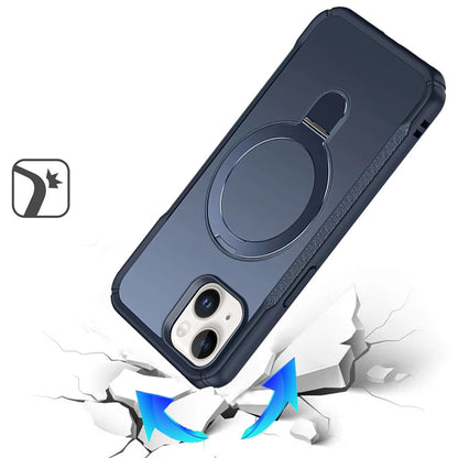 Phone Case for iPhone 15 Magnetic Ring Stand Matte Finish Shockproof Grip Slim Armor Heavy Duty TPU Protective Hybrid Cover