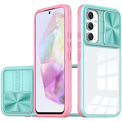 Phone Case for Samsung Galaxy A56 / A36 Clear Transparent Back with Sliding Camera Hybrid Shockproof Slim Protective Durable Colorful Frame Cover