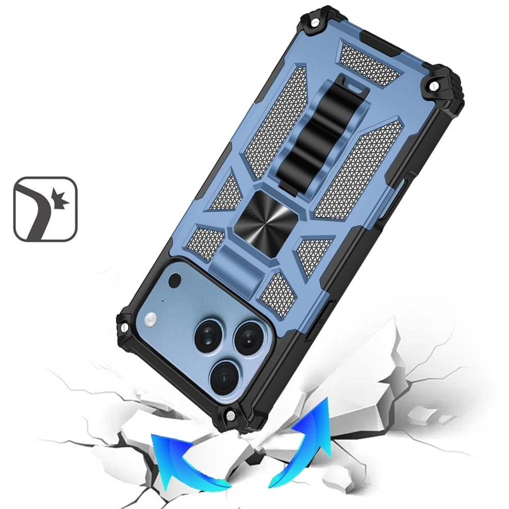 Phone Case for Apple iPhone 18 Pro Built in Magnetic Hiden Kickstand Shockproof Rugged Armor Grip Hybrid Heavy Duty Anti Slip Protective Style Cover