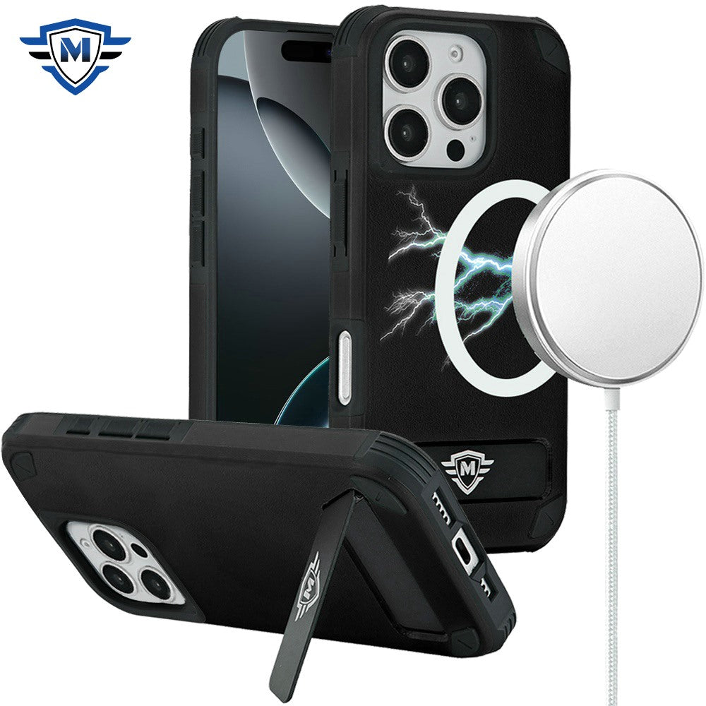 For Apple iPhone 16 Pro Max (6.9") Premium Heavy Duty Dual-Layer Rugged, Shockproof Kickstand Magnetic Compatible with MagSafe Case Cover