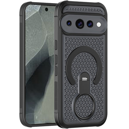 Phone Case for Google Pixel 11 Pro XL Magnetic Honeycomb Hybrid Rugged Armor Ring Kickstand Dual Layer Shock Absorbing Hard PC Soft TPU Cover