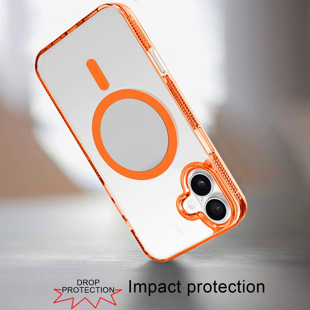 For Apple iPhone 17 (6.3") MagSafe Compatible Integrated Technology Clean Transparent Hybrid Armor TPU Frame Case Cover Black