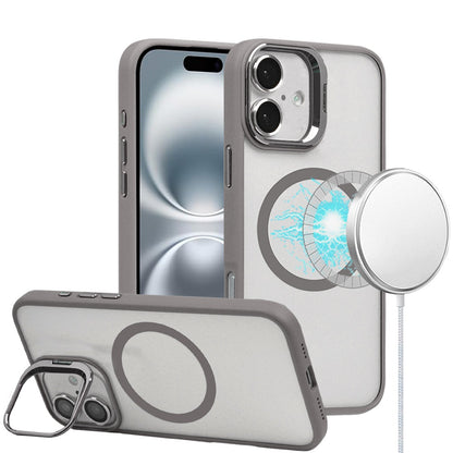 For Apple iPhone 16 Plus (6.7") Hybrid Magnetic Cool Case with Camera Stand Fits MagSafe Accessories Shockproof Case Cover