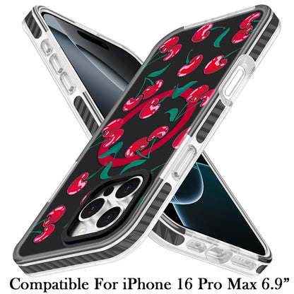 For iPhone 16 Pro Max (6.9") Magnetic Hybrid Stylish Design IMD Pattern, Compatible with MagSafe, Slim TPU Protector
