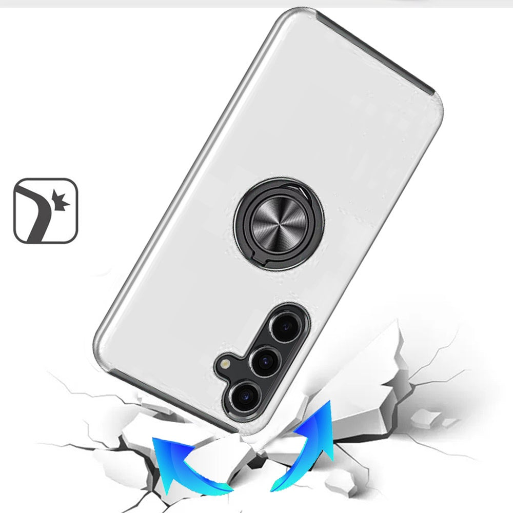 For Samsung Galaxy S25 /S24 Hybrid 360 Degree Rotatable Metal Invisible Ring Stand Holder Slim Fit Magnetic Car Mount Shockproof Case Cover