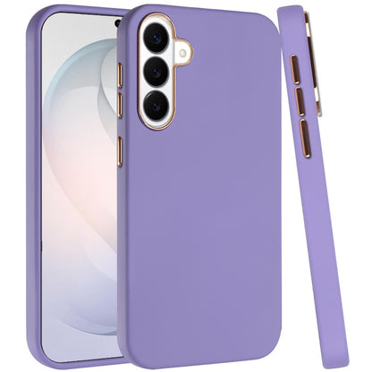 Phone Case for Samsung Galaxy S26 FE /S26 Fan Edition Hybrid Silicone TPU Rubber Chromed Edge TPU Bumper Reinforced Corners Shock Absorbing Protection Cover