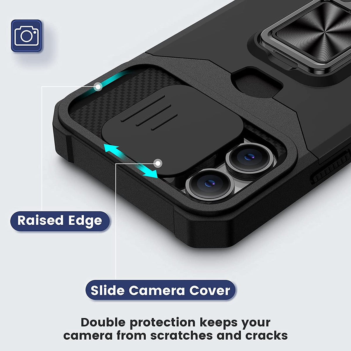 For Google Pixel 10 Pro XL Wallet Case with Slide Camera Protector, Credit Card Slot, Ring Sand, Magnetic Car Mount Case Cover