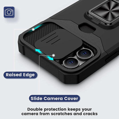 Phone Case Cover for Motorola Moto G Stylus 5G 2026 Wallet Case with Slide Camera Protector, Credit Card Slot, Ring Sand, Magnetic Car Mount Cover