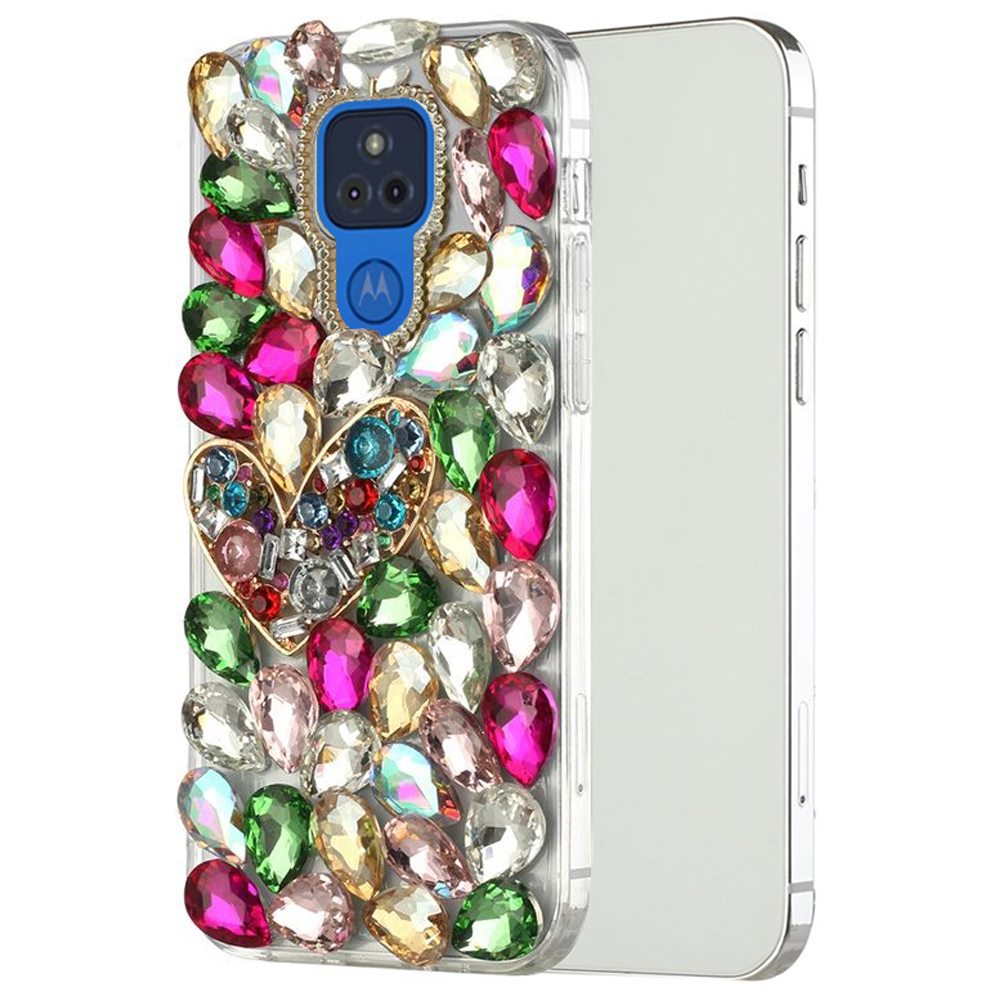 For Samsung Galaxy Z Flip 7 FE Bling Crystal 3D Full Diamonds Luxury Sparkle Rhinestone Hybrid Protective Case Cover Colorful Heart