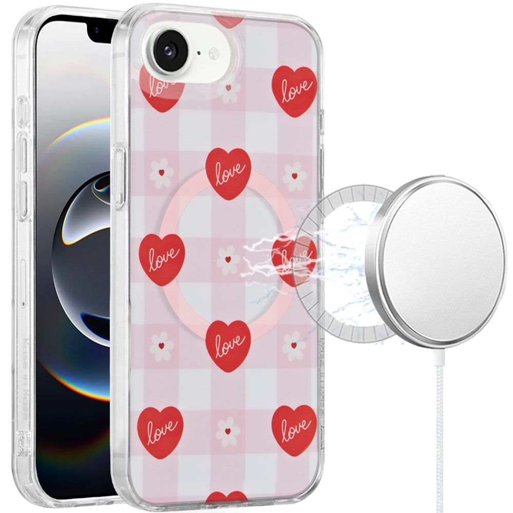 For Apple iPhone 17E /16E Stylish Pattern Fashion IMD Printed Design TPU Double Layer Slim Shockproof with Magnetic Back Case Cover