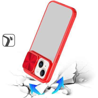 For iPhone 14/13 (6.1") METKASE Fusion Transparent Clear Hybrid Shockproof Protection Anti Scratch Durable Secure Grip Slim Design Premium Finish Case Cover Red