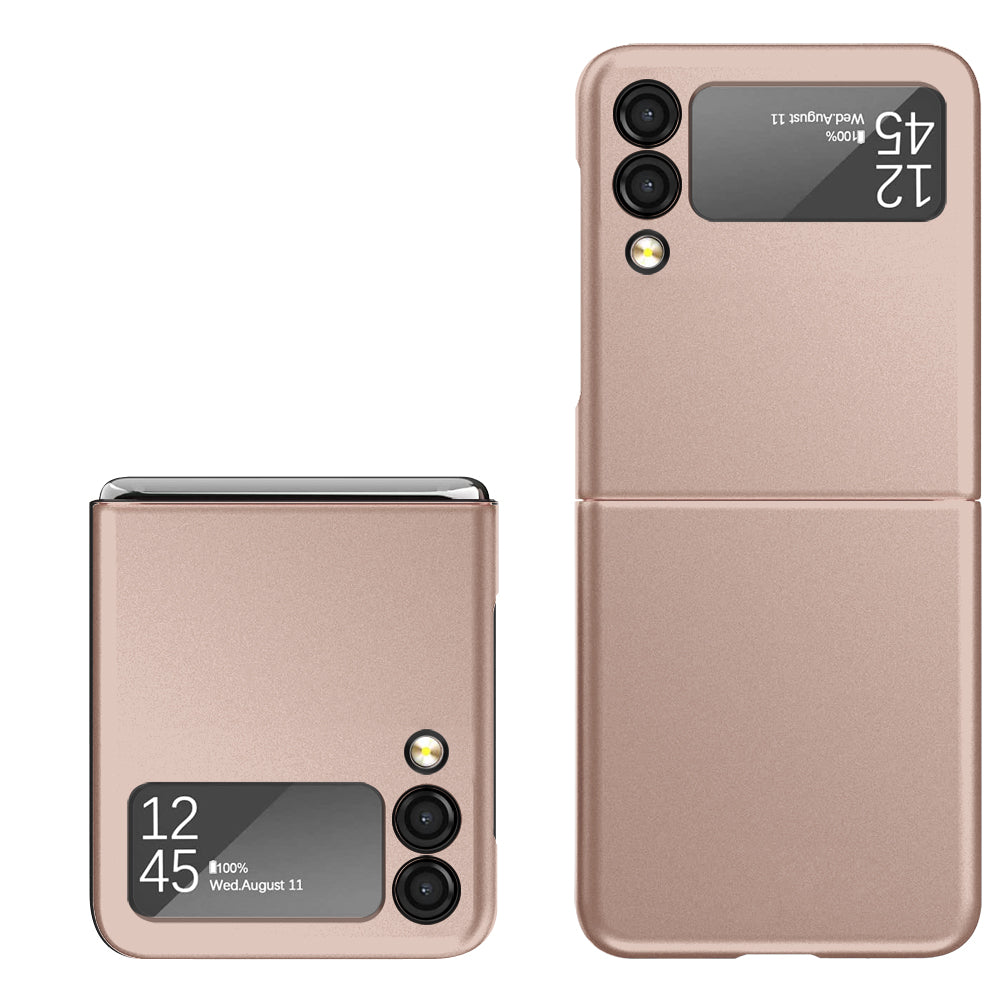 For Samsung Galaxy Z Flip 7 FE / Z Flip 6 Snap-On Flip Premium Matte Finish Slim Lightweight Protective PC + Rubber TPU Hard Shell Case Cover Rose Gold
