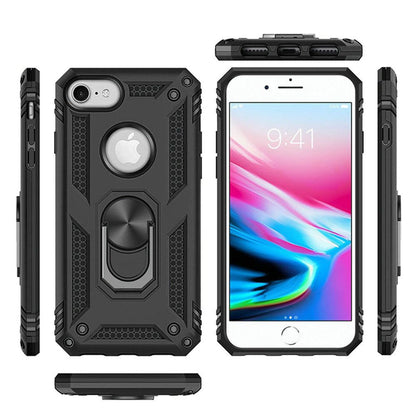 For Apple iPhone SE 3 (2022) SE/8/7 Hybrid Shockproof Durable 360 Degree Rotatable Ring Stand Holder Kickstand Fit Magnetic Car Mount Case Cover