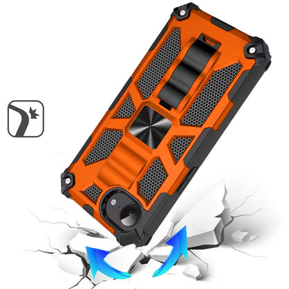 For Apple iPhone 17E /16E Hybrid Shockproof [Military Grade] Rugged Protective with Magnetic Car Mount & Invisible Stand Case Cover Cosmic Orange
