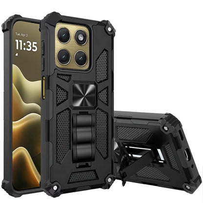 Phone Case for Motorola Edge 2026 Built in Magnetic Hiden Kickstand Shockproof Rugged Armor Grip Hybrid Heavy Duty Anti Slip Protective Style Cover
