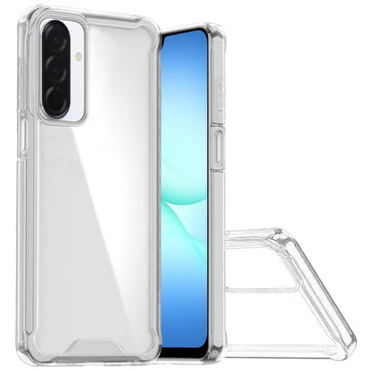 For Samsung Galaxy A17 5G Clear Colored Shockproof Transparent Hard PC + Rubber TPU Hybrid Bumper Shell Slim Protective Case Cover Clear+Clear