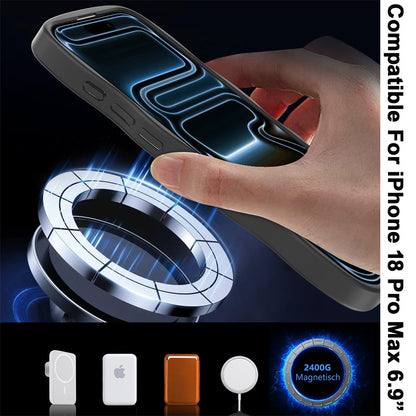 Phone Case for Apple iPhone 18 Pro Max Grip Hand Magnetic Circle Shockproof Hybrid Durable Frame Rugged Protective Secure Hold Premium TPU Cover