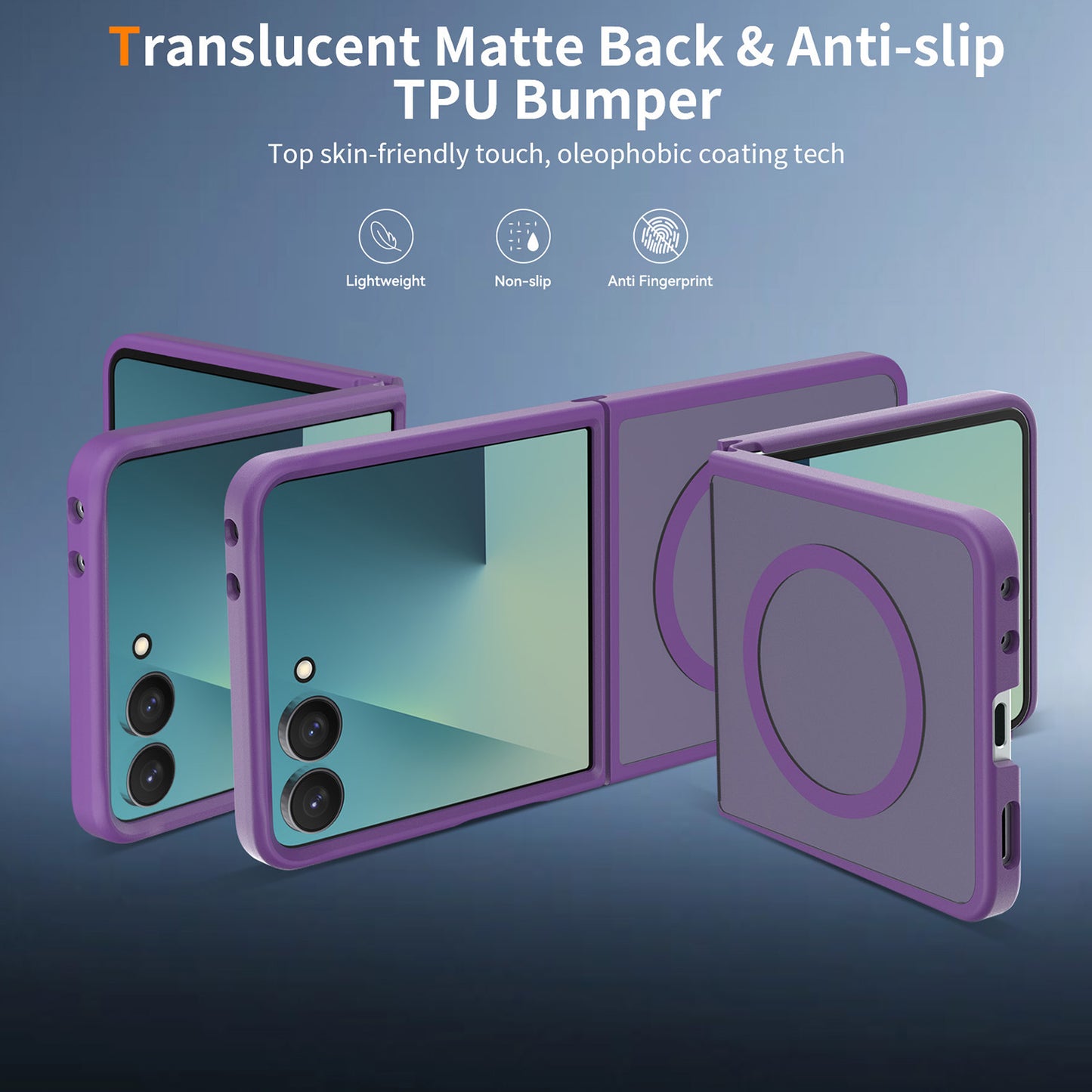 Phone Case for Samsung Galaxy Z Flip 8 Magnetic Matte Hybrid Shockproof Smooth Grip Durable Camera Protection Anti-Slip Soft Touch TPU Armor Cover