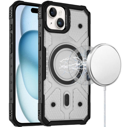 For Apple iPhone 17 AIR Transparent Tough Dotted Magnetic Case with Camera Stand & Hybrid Grip Shockproof Case Cover