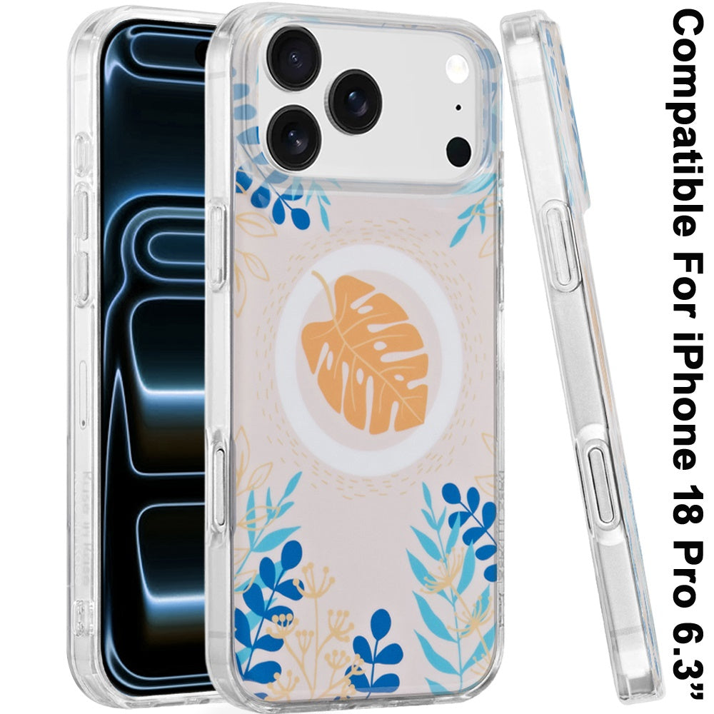Phone Case for Apple iPhone 18 Pro/ iPhone 17 Pro Stylish Design Shockproof Magnetic Magsafe Compatible TPU IMD Print Rugged Grip Drop Protection Slim Fashion Cover