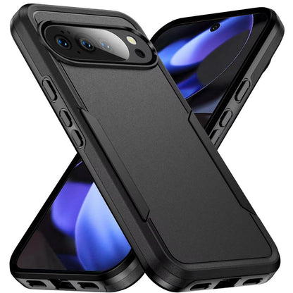 Phone Case for Google Pixel 10 / 10 Pro Tough Hybrid Shockproof Rugged Dual Layer Durable Impact Resistant Drop Protection Heavy Duty Bumper Cover Black
