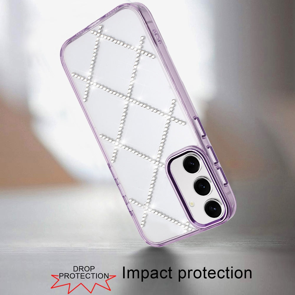 For Samsung Galaxy S24 Ultra Gem Glitter Diamond Bling Clear Hybrid TPU Cover, Colorful Shockproof Protective Back, Slim Fit for Women Girls Case Cover
