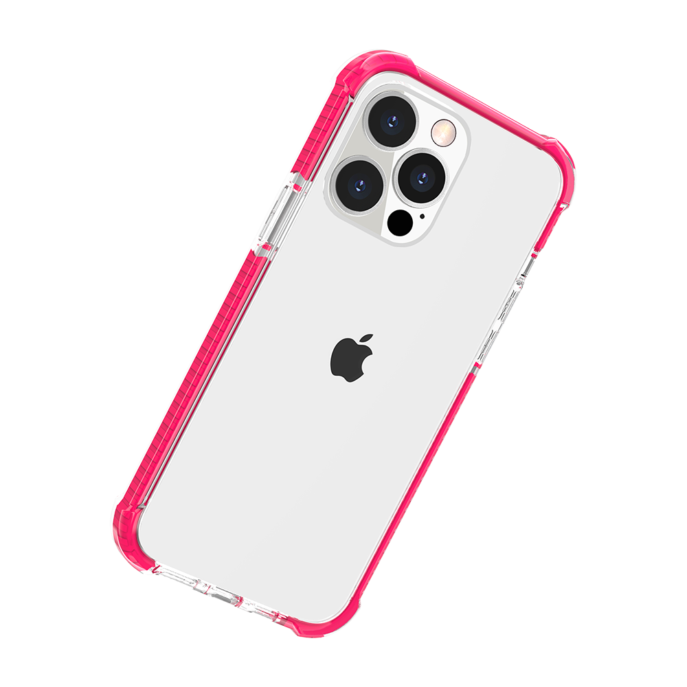 Phone Case for Apple iPhone XR Transparent Acrylic Shockproof Rugged Hybrid Heavy Duty Color Frame Raised Bezel Clear Durable Grip Cover Pink